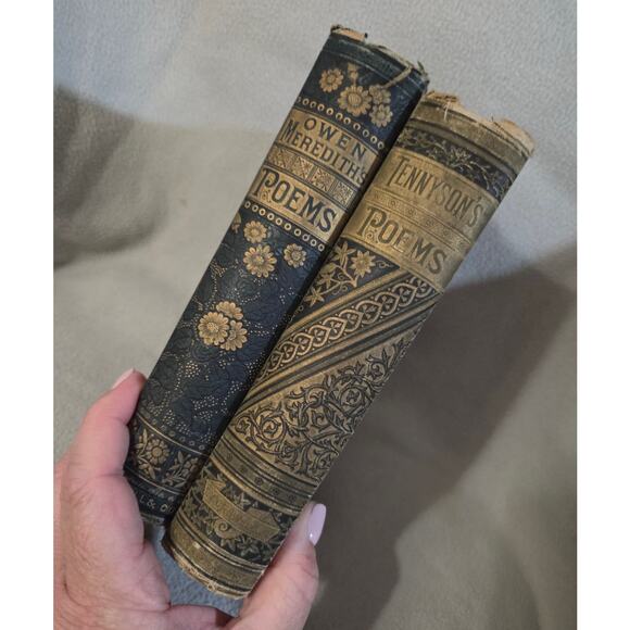 Set 2 Thomas Crowell The Poetical Works of Owen Meredith Alfred Tennyson HC - Picture 3 of 9